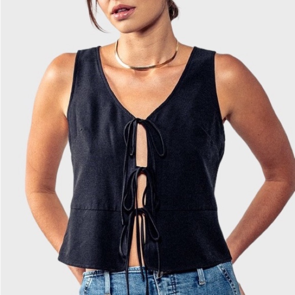 Tie front vest top